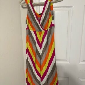 Apt. 9 Orange and Yellow Sleeveless V-neck Maxi Sundress
